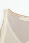 SWAYING/KNIT fake two-piece see-through vest SW24SS1T40 apricot PS74